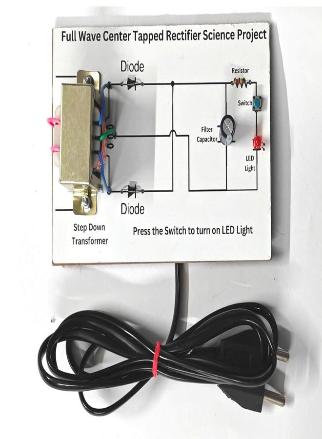 ESPtronics مجموعة أدوات تجريبية لمشروع علمي استقصائي من ESPTRONICS، تتضمن نموذجًا عمليًا لمقوم الموجة الكاملة ذي نقطة مركزية، مناسبة لطلاب الصف الثاني عشر، مع مكثف ترشيح وثنائي. - Image 1